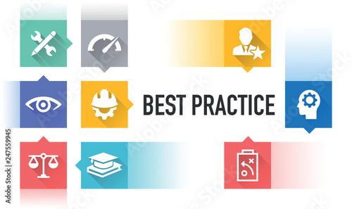 BEST PRACTICE FLAT ICON SET