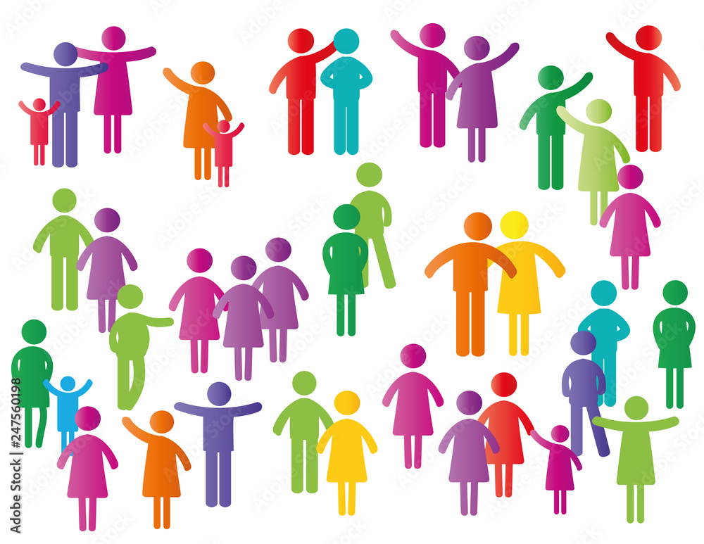 Colorful people pictograms Colorful people pictograms