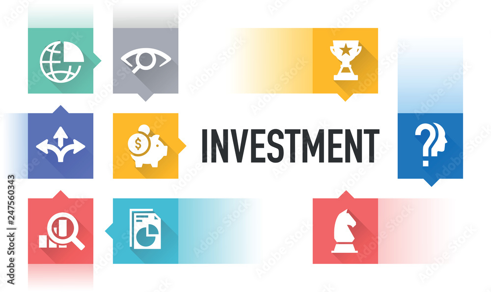 INVESTMENT FLAT ICON SET INVESTMENT FLAT ICON SET