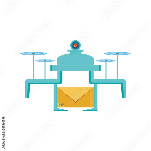 drone flying with envelope