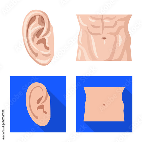 Isolated object of human and part symbol. Set of human and woman stock vector illustration.