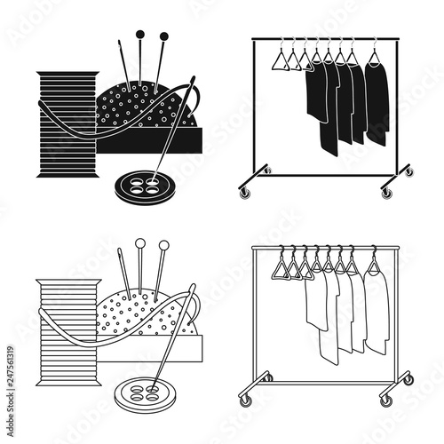 Vector design of laundry and clean logo. Set of laundry and clothes stock vector illustration.