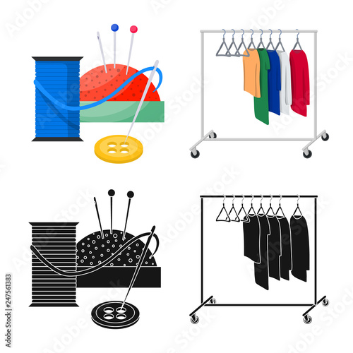 Isolated object of laundry and clean icon. Collection of laundry and clothes stock symbol for web.
