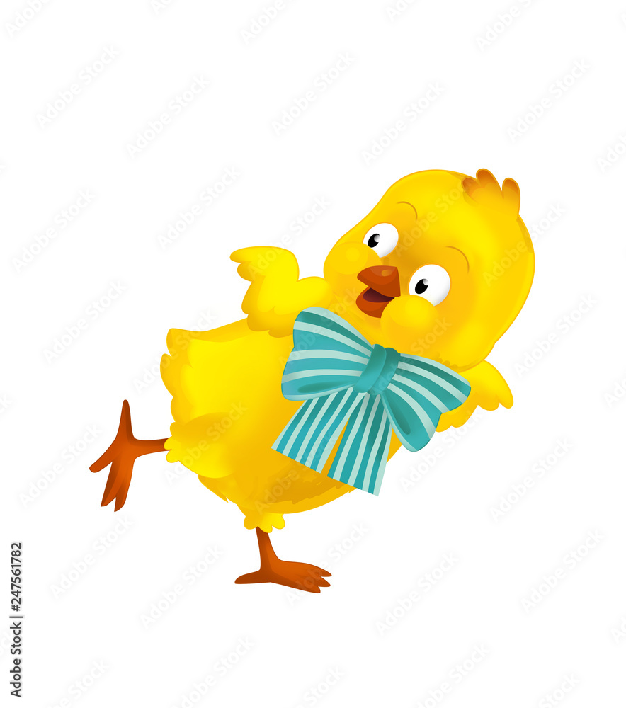cartoon happy easter chicken on white background - illustration for the children cartoon happy easter chicken on white background - illustration for the children