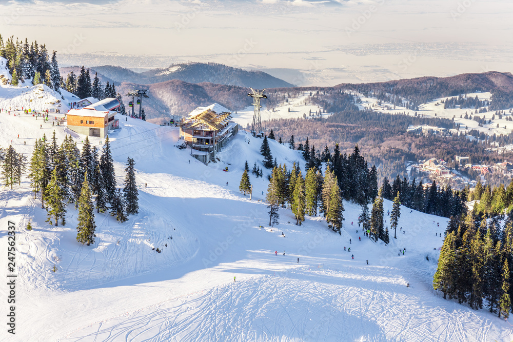 Skiing resort at Postavarul, Brasov, Transylvania, Romania