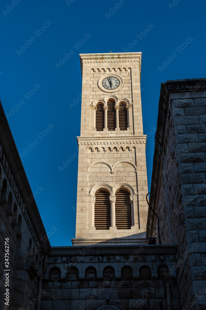 Tower clock of church of  st. Joseph in Nazareth, Israel