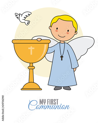 Angel with chalice and white dove