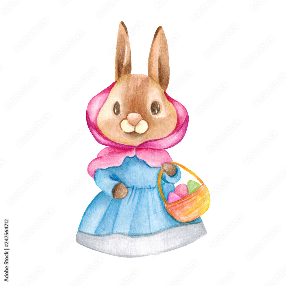 Obraz premium watercolor bunny with easter egg