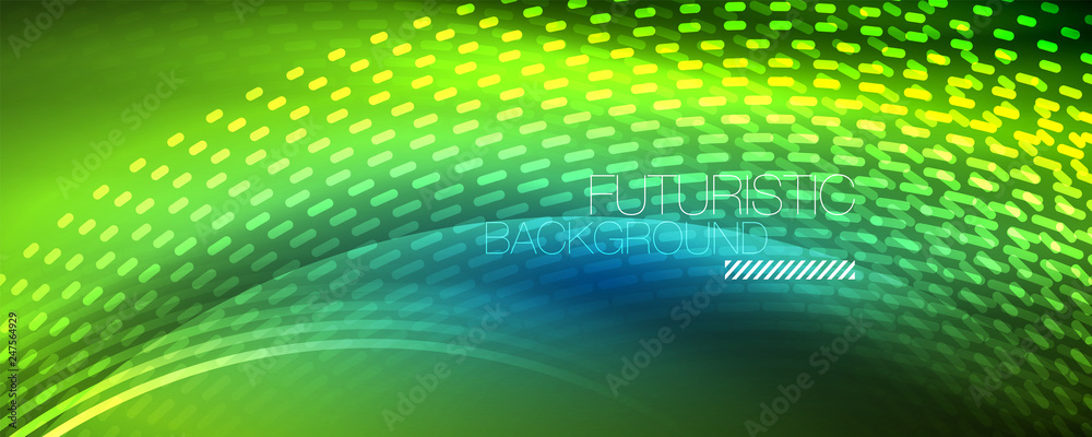 Glowing light particles in dark neon space, magic glow shiny abstract background Glowing light particles in dark neon space, magic glow shiny abstract background