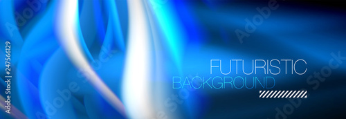 Fluid colors mixing glowing neon wave background, holographic texture
