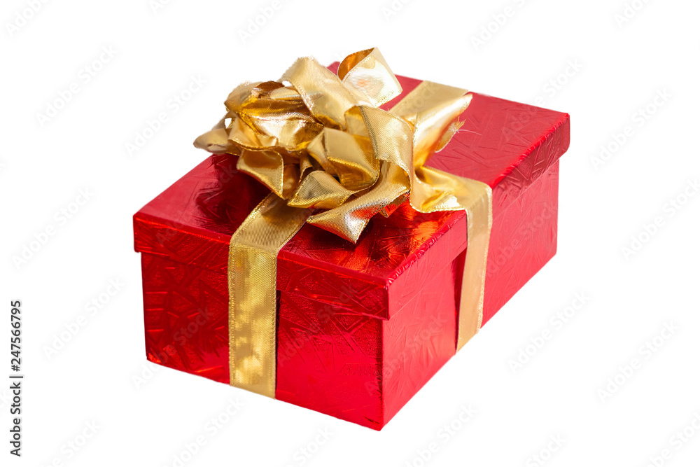 Obraz premium Red gift box isolated on white background