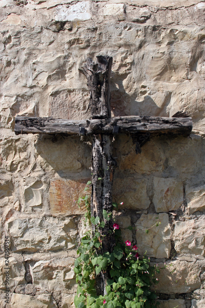 Wooden cross, Abbey of the Dormition in Jerusalem, Israel