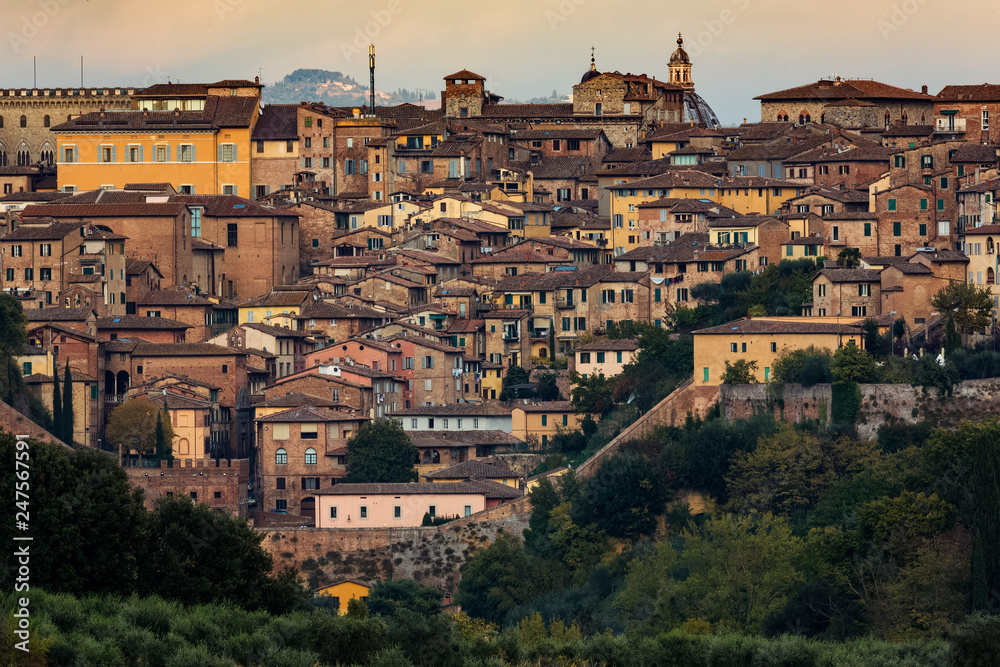 Siena, Toskana, Italien, Uebersicht, von Agostoli aus gesehen