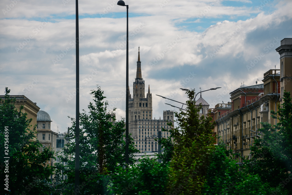 Obraz premium Old Soviet Building in the Sun