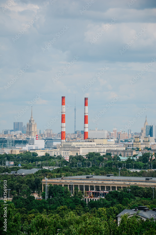Moscows Skyline on a Cloudy Day