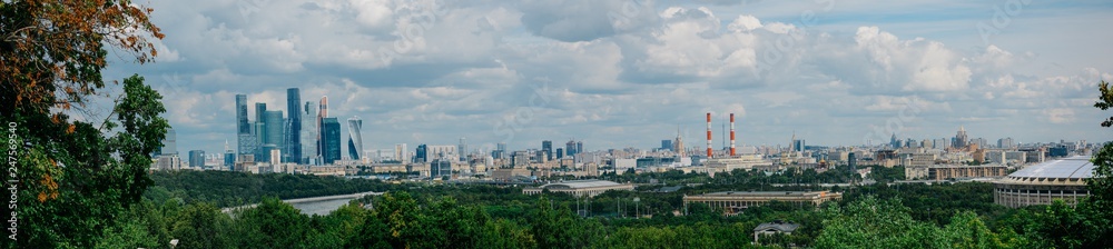 Moscows Skyline on a Cloudy Day