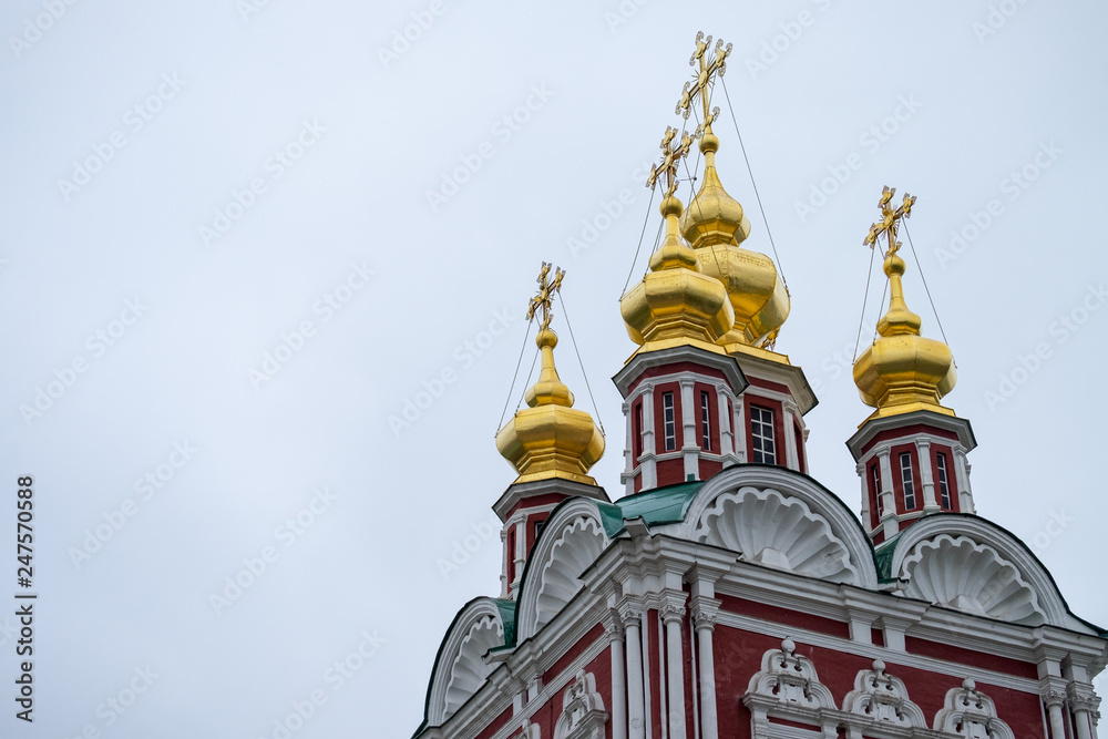 view of the churches in cathedral square inside the kremlin