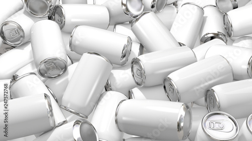 白色のアルミニウム缶 白い背景 3Dレンダリング