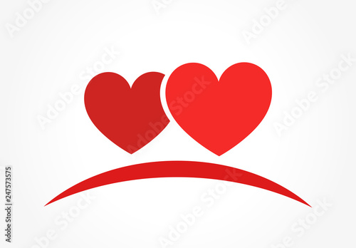 Two hearts logo or icon.