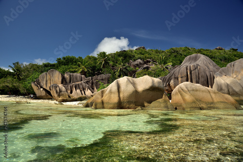 Granitfelsen an der Anse Source d´Argent auf den Seychellen