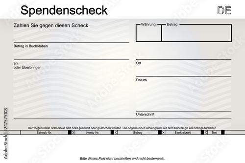 Spendenscheck mit Wellen