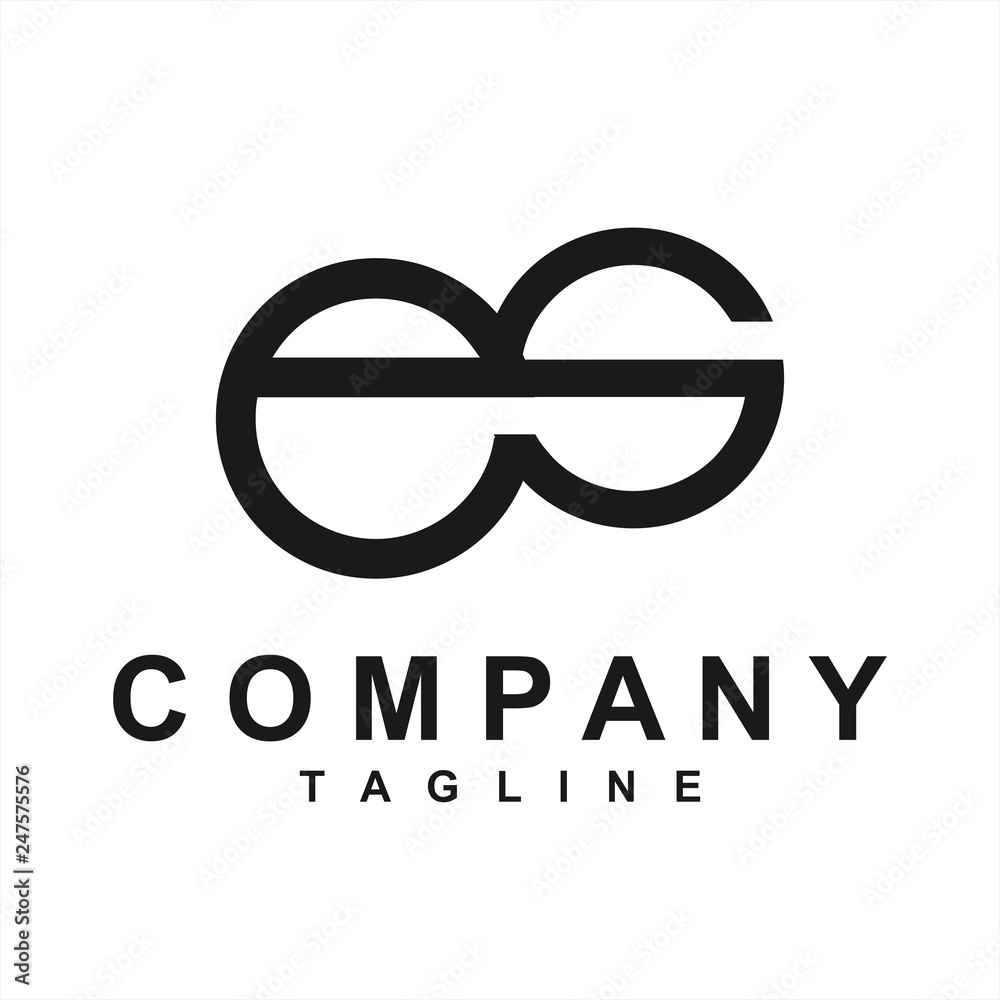 es, se, esg initials simple geometric company logo