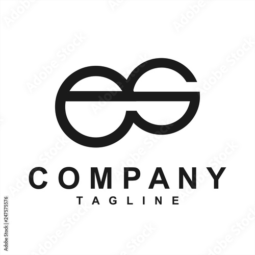 es, se, esg initials simple geometric company logo