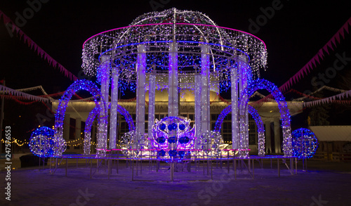 Photography Krasnoyarsk, Russia,January 2019: the City's Christmas decorations