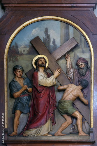 2nd Stations of the Cross, Jesus is given his cross, Basilica of the Sacred Heart of Jesus in Zagreb, Croatia