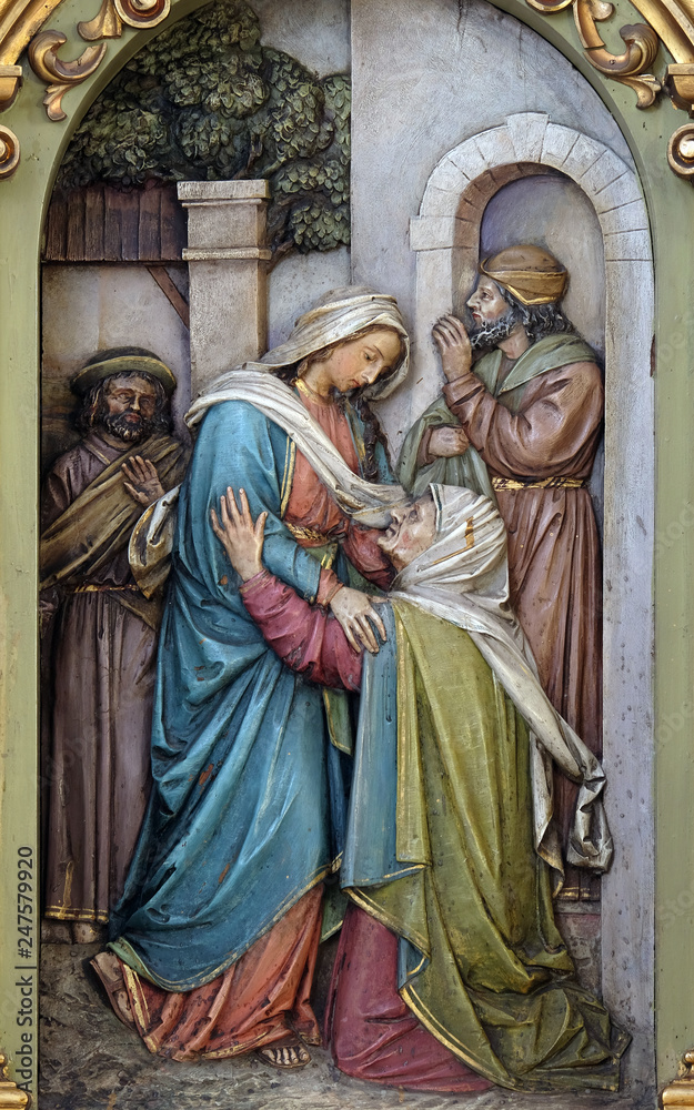 Visitation of the Virgin Mary, altarpiece in the Basilica of the Sacred Heart of Jesus in Zagreb, Croatia 