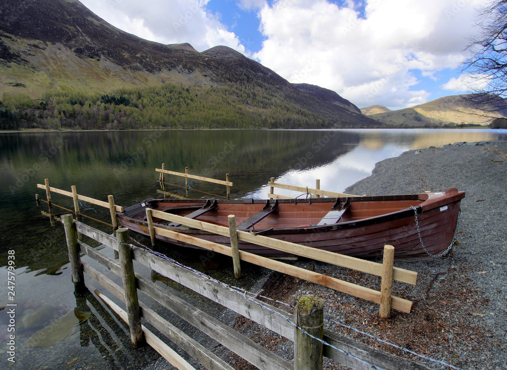 Rowing boat in Buttermere, Lake District, Cumbria