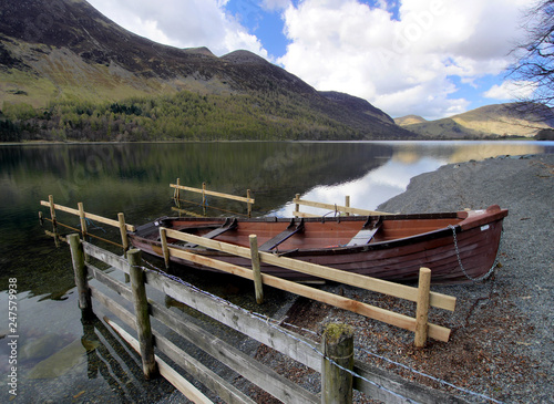 Rowing boat in Buttermere  Lake District  Cumbria