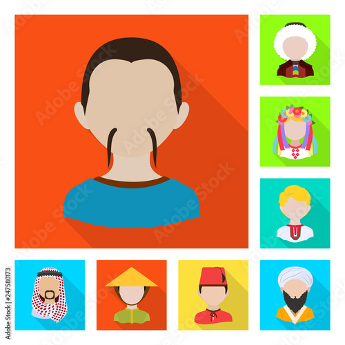 Vector illustration of nation and race  symbol. Collection of nation and user stock vector illustration.