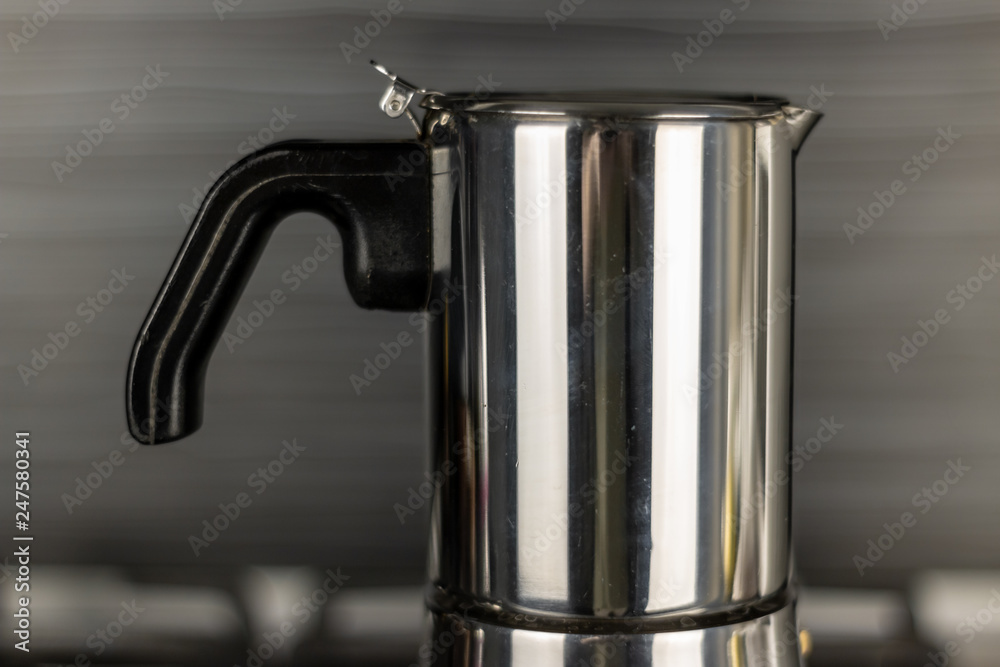 Geyser coffee maker from aluminum on the stove Geyser coffee maker from aluminum on the stove