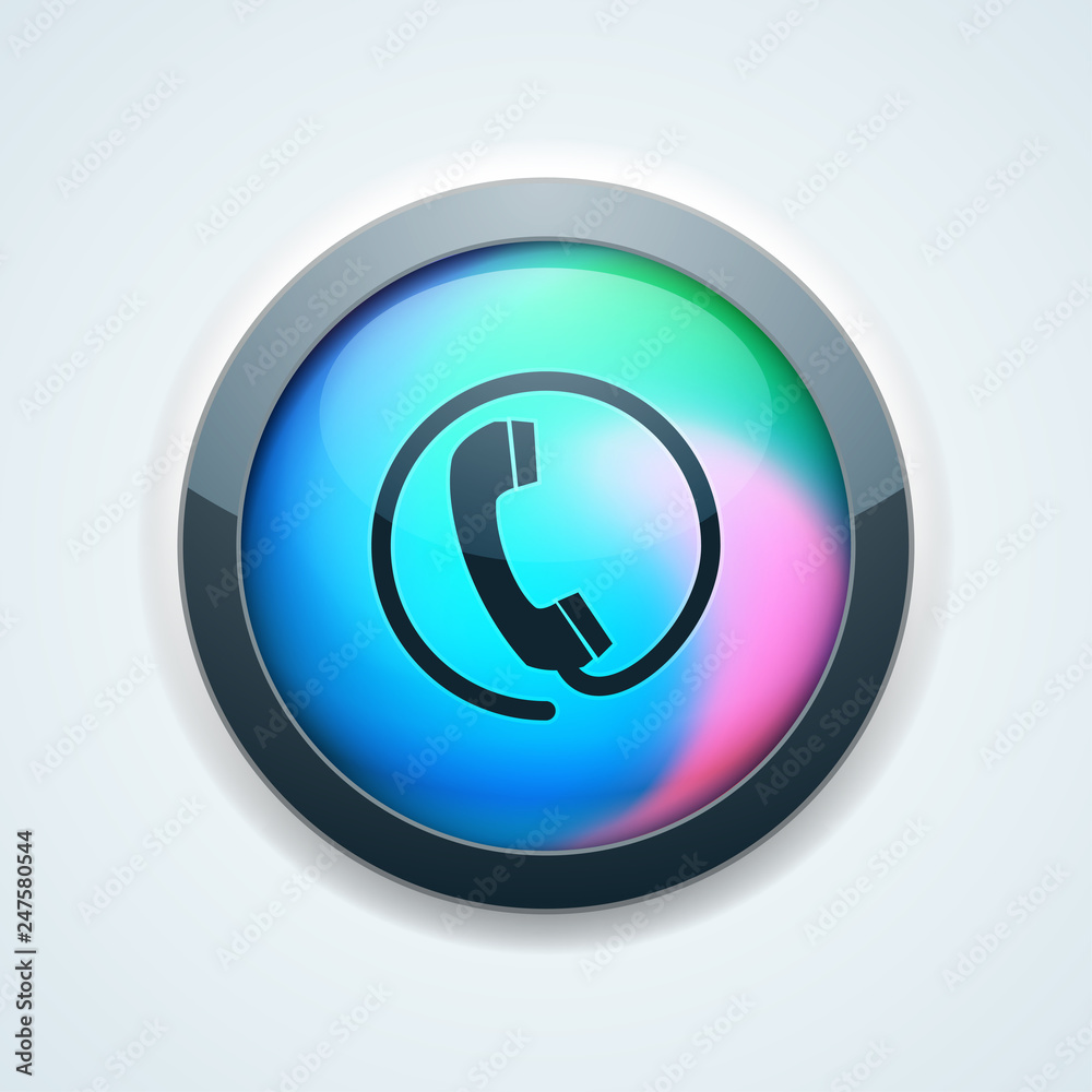 Contact Wire Pfone button holographic style illustration Contact Wire Pfone button holographic style illustration