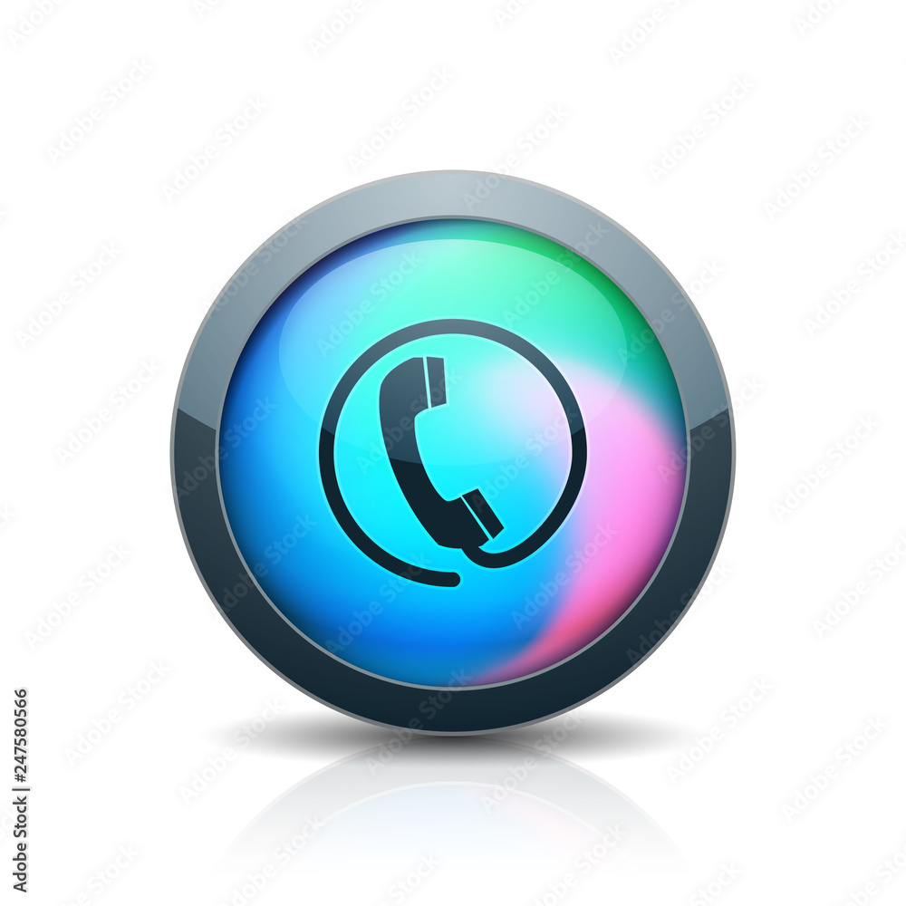 Contact Wire Pfone button holographic style illustration Contact Wire Pfone button holographic style illustration