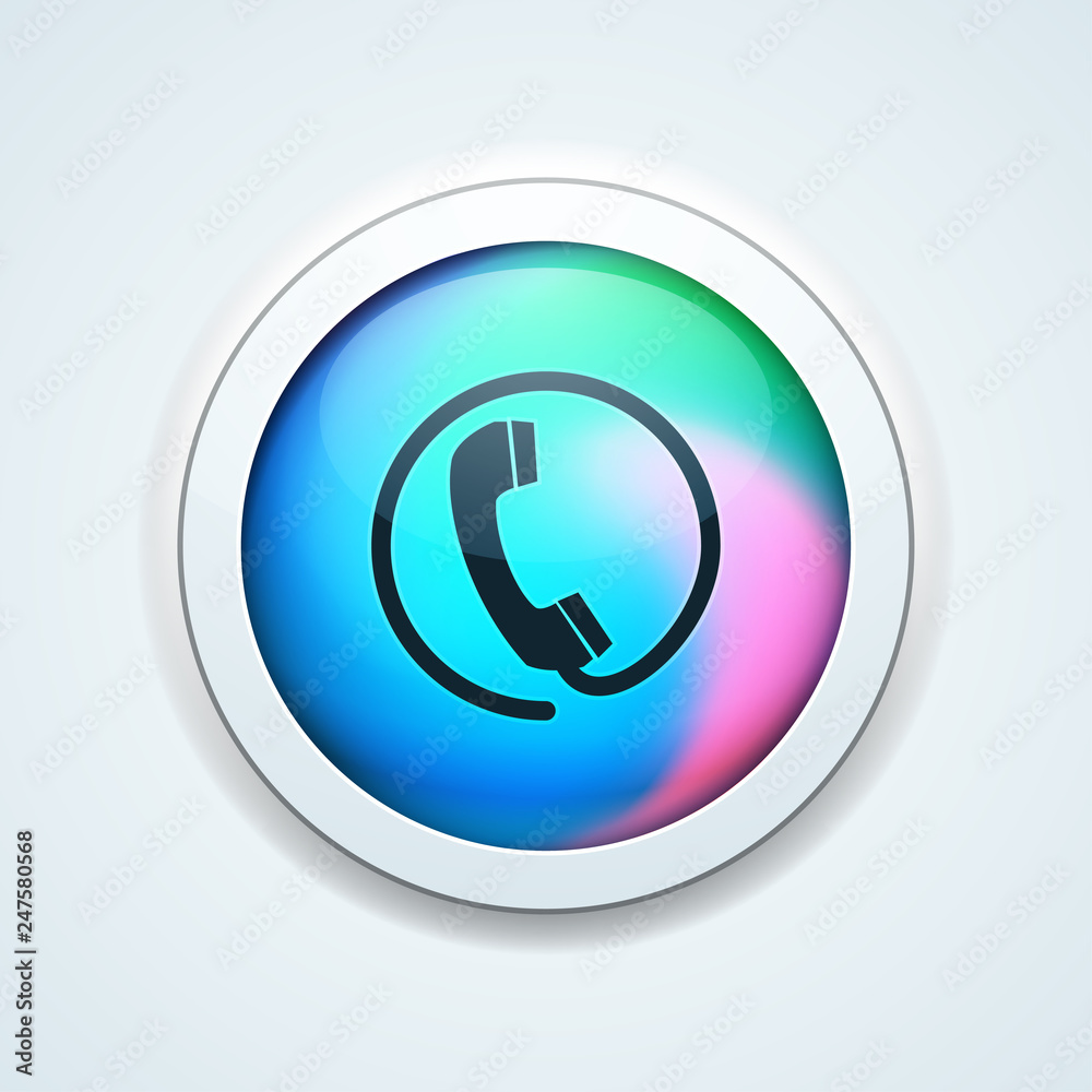 Contact Wire Pfone button holographic style illustration Contact Wire Pfone button holographic style illustration