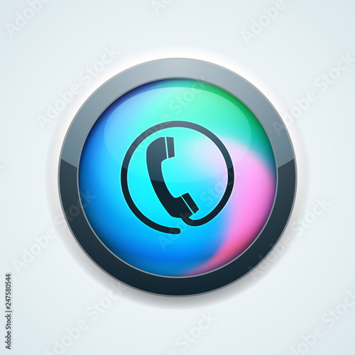 Contact Wire Pfone button holographic style illustration