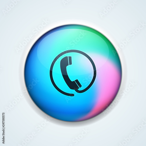 Contact Wire Pfone button holographic style illustration
