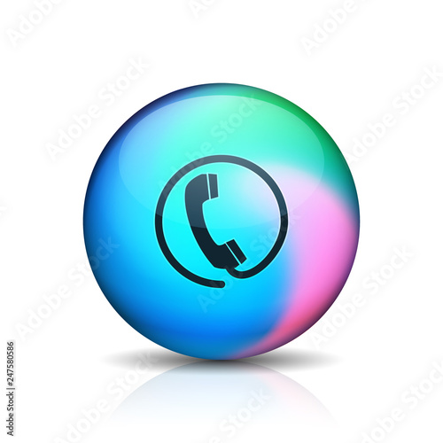 Contact Wire Pfone button holographic style illustration