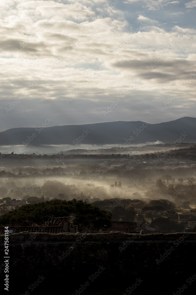 early morning misty landview