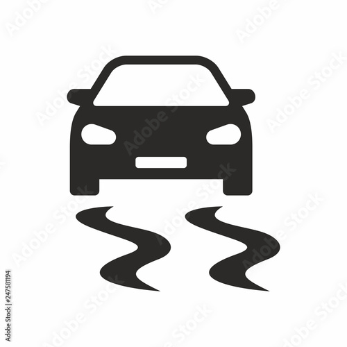 Slippery road icon