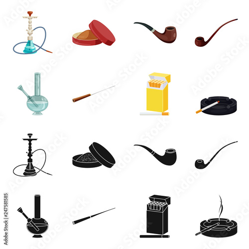 Vector illustration of refuse and stop symbol. Set of refuse and habit vector icon for stock.