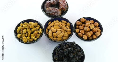mixed nuts on white background