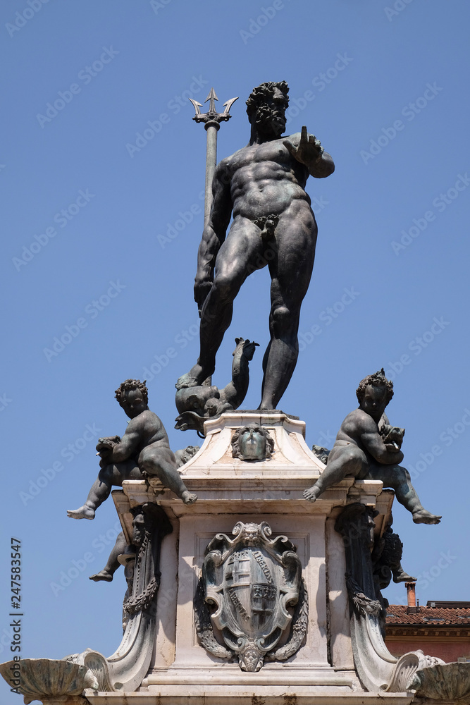 Obraz premium Fountain of Neptune in Bologna, Italy
