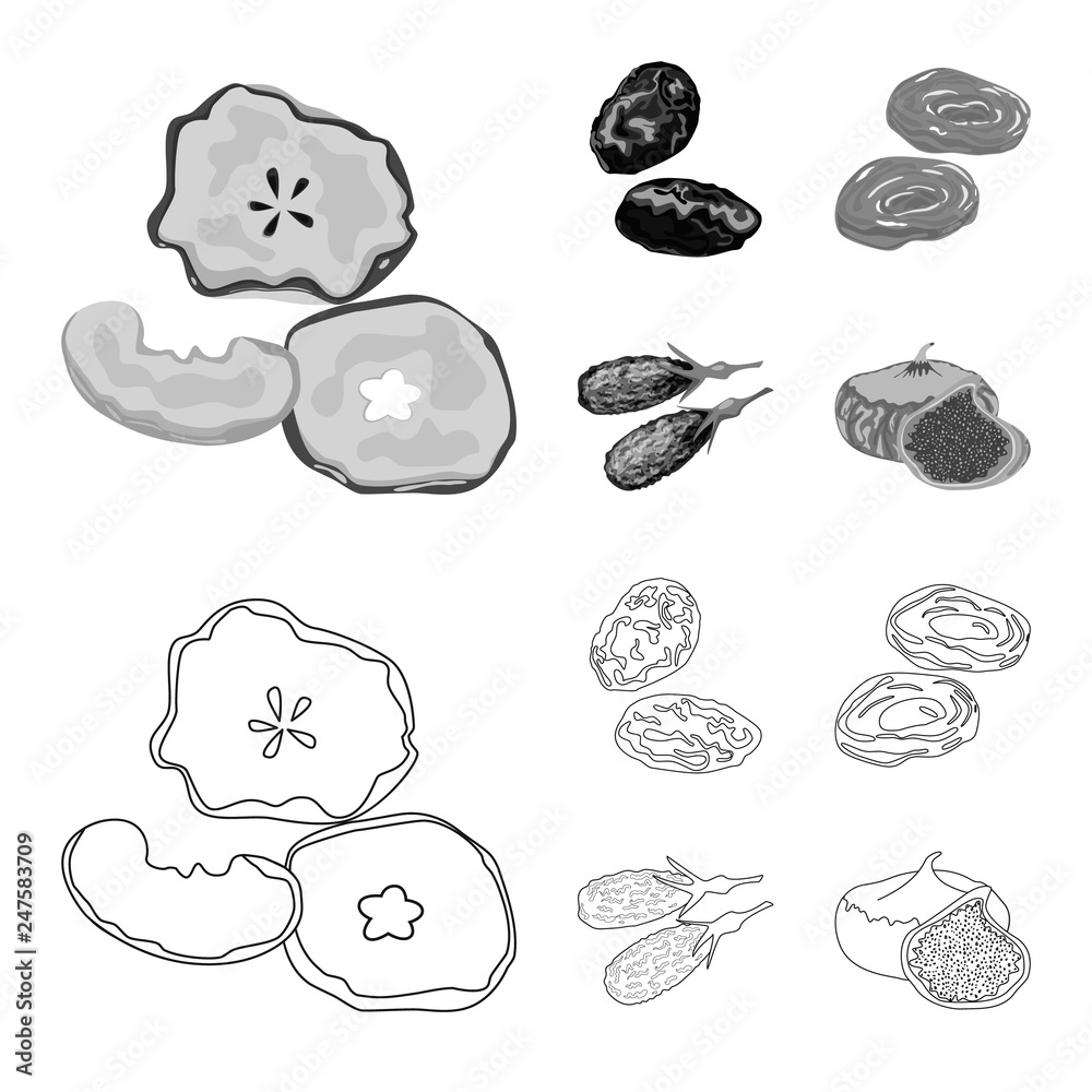 Vector design of food  and raw  symbol. Set of food  and nature   vector icon for stock.