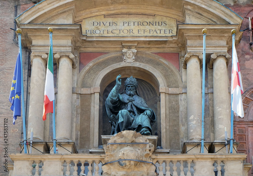 Bologna landmark Pope Gregory XIII statue in Bologna, Italy photo