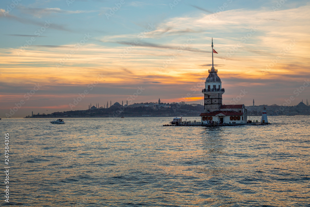 Istanbul skyline sunset