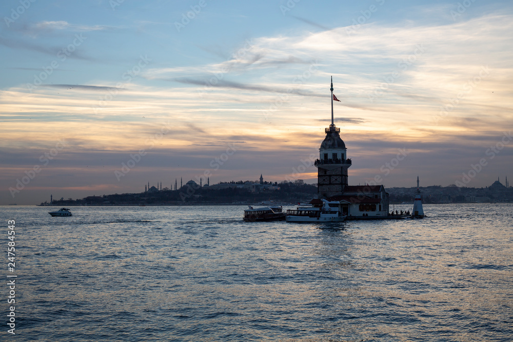 Istanbul skyline sunset