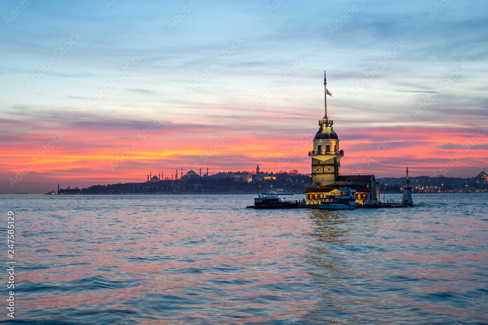 Istanbul skyline sunset
